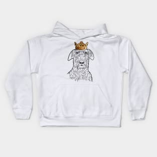 Scottish Deerhound Dog King Queen Wearing Crown Kids Hoodie